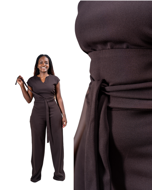 Wema Jumpsuit in Chocolate Brown
