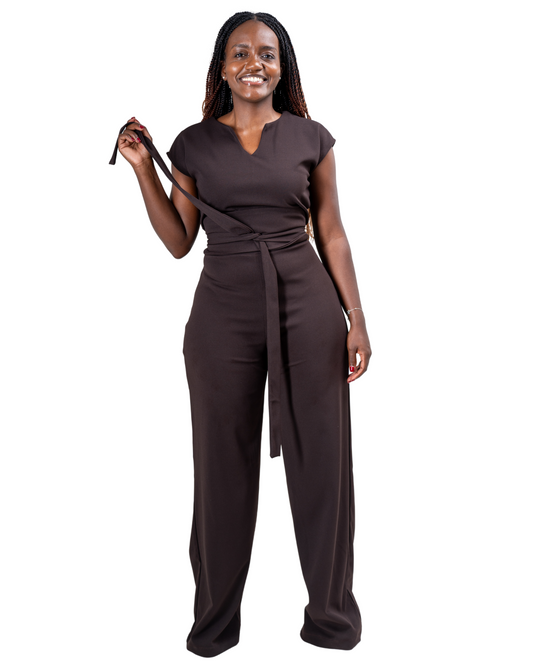 Wema Jumpsuit in Chocolate Brown